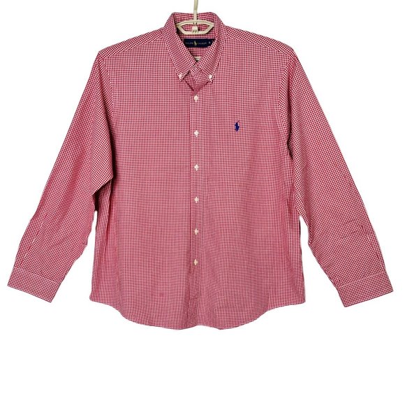 Ralph Lauren Red & White Check Cotton Button Front Shirt - XL - Picture 1 of 6